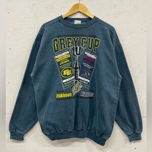 Vintage 2002 Grey Cup CFL Montreal/Edmonton Championship Sweatshirt, Size L